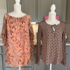 Rue 21 Flare Sleeve Dress and Caramelo Long Sleeve Top Size Small